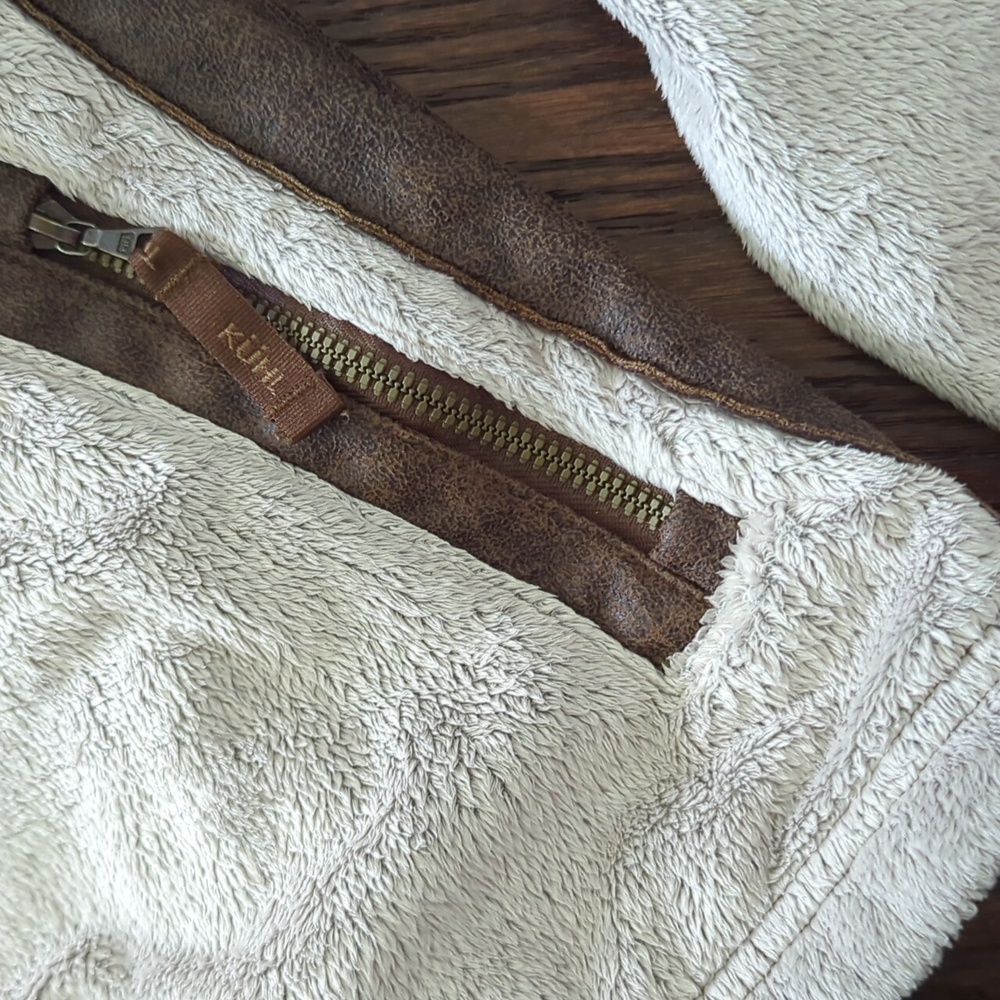 KUHL I Advokat Stone Tan & Brown Full Zipper Front Minky Fleece Jacket, L - Picture 9 of 16